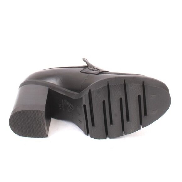 Luca Grossi 002 Black Leather Platform Loafers Heel Shoes Pumps - Picture 8 of 8